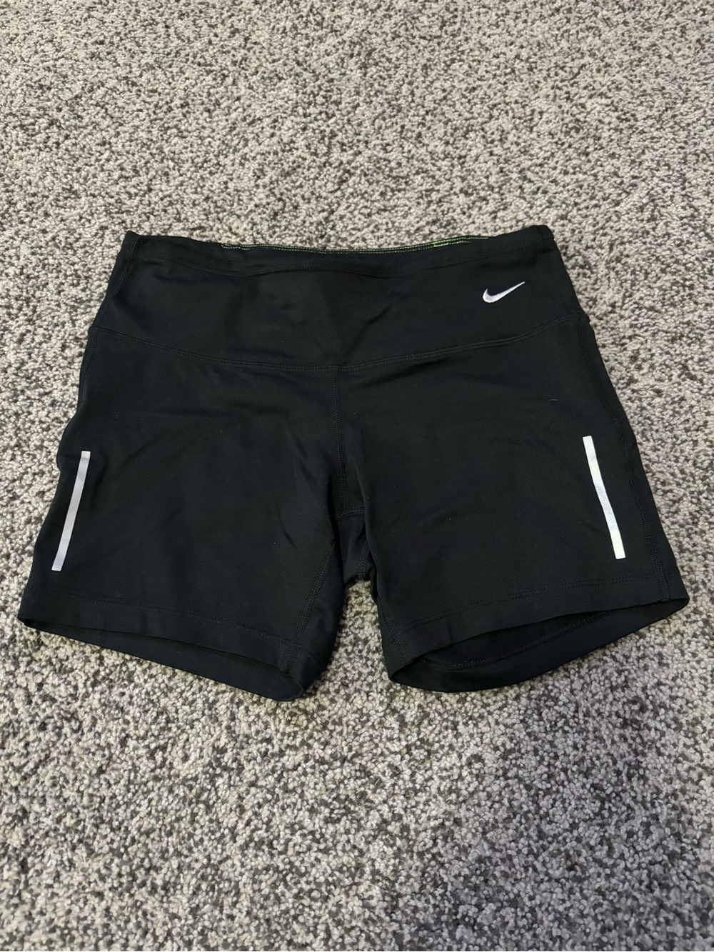 Nike Black Girls Athletic Running Shorts with Reflective Strips